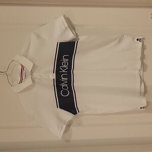 2 for $12. Calvin Klein polo shirt. Men's Medium. White w/ navy, never worn